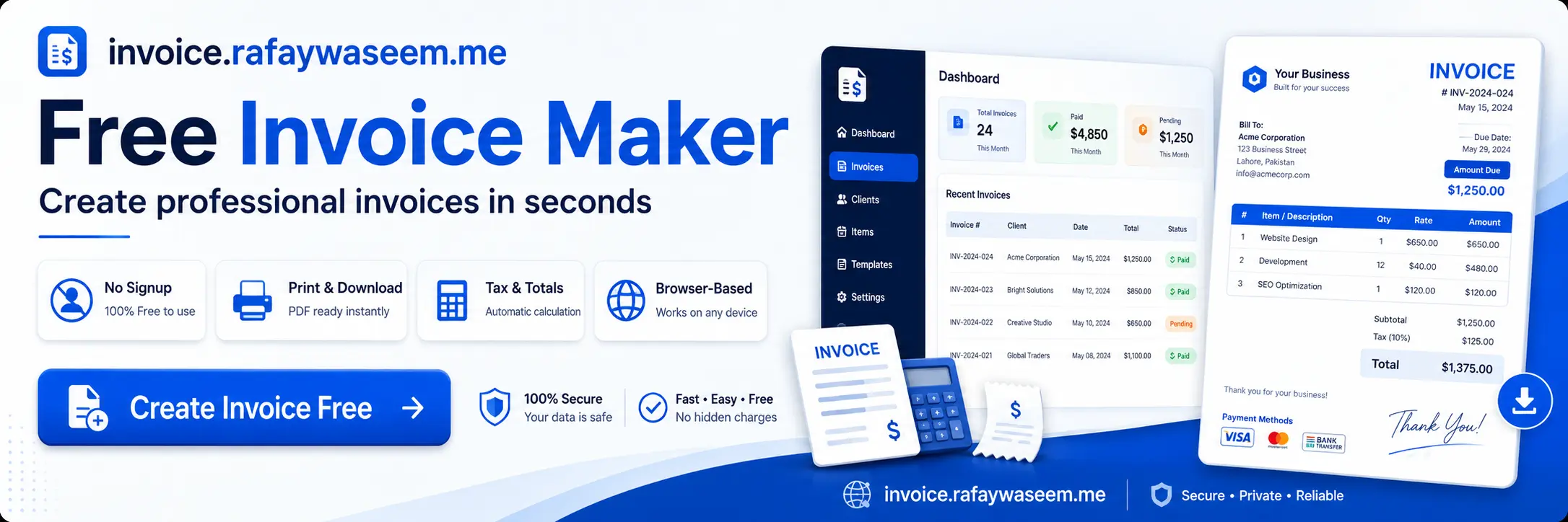 Invoice Builder & Generator - Create Professional Invoices Free